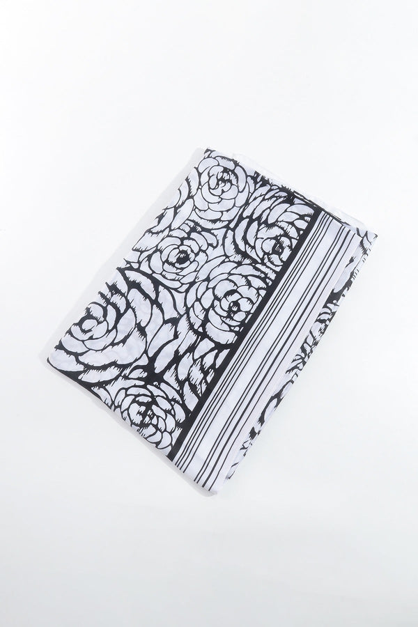 Carraig Donn Two Tone Floral Scarf in Black
