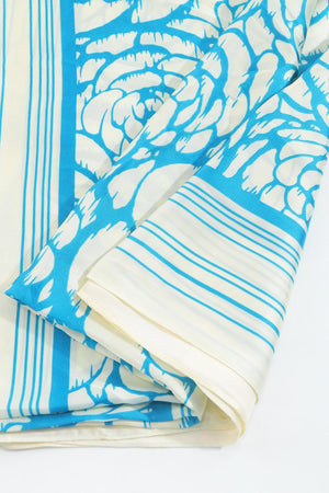 Carraig Donn Two Tone Floral Scarf in Blue