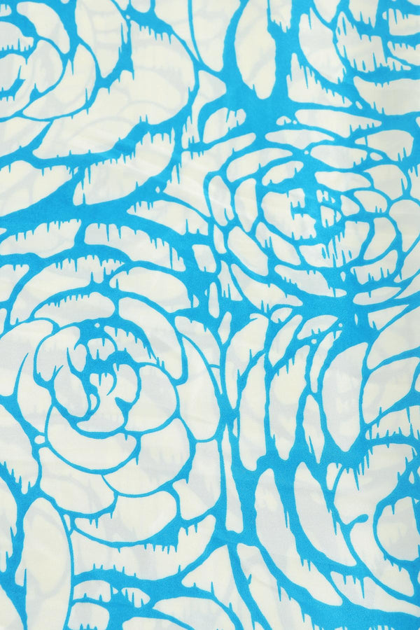 Carraig Donn Two Tone Floral Scarf in Blue