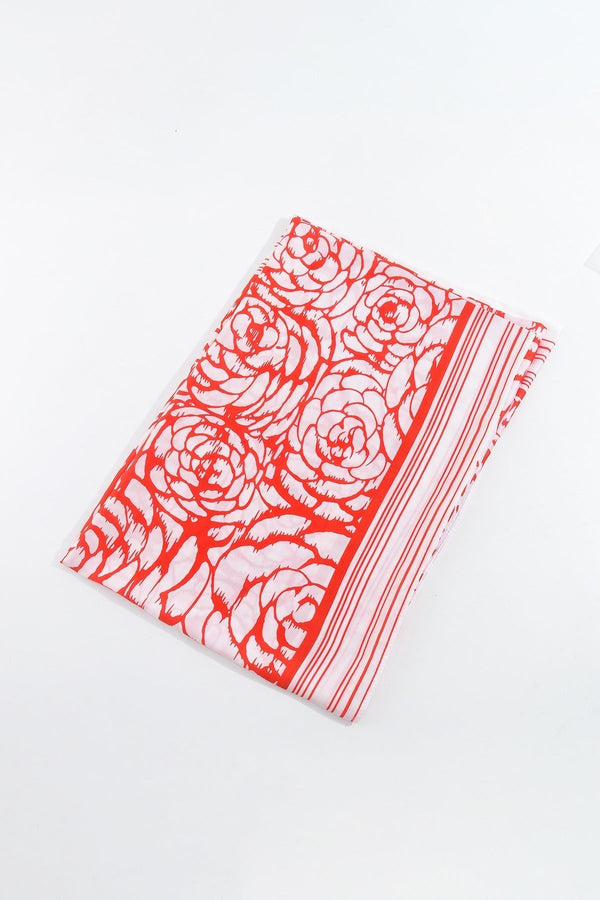 Carraig Donn Two Tone Floral Scarf in Red