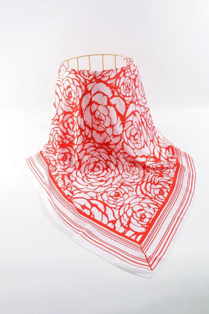 Carraig Donn Two Tone Floral Scarf in Red