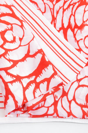 Carraig Donn Two Tone Floral Scarf in Red