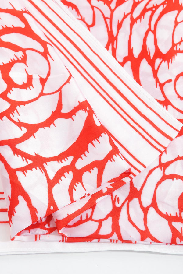 Carraig Donn Two Tone Floral Scarf in Red