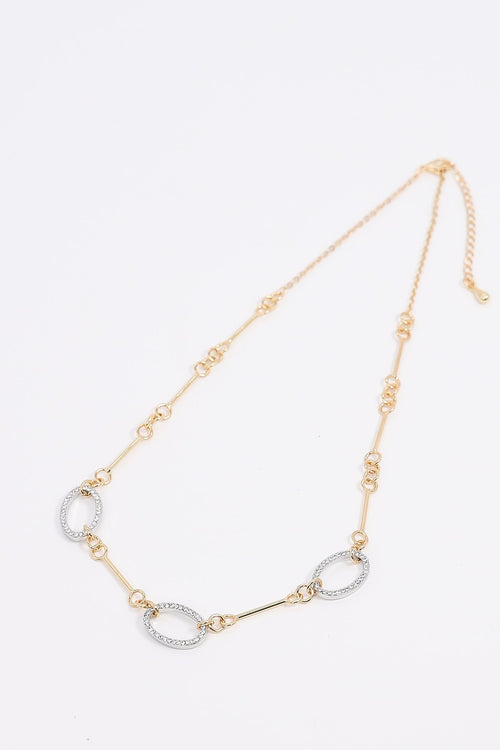 Two Tone Oval Necklace
