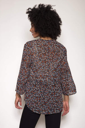 Carraig Donn V-Neck Blouse in Floral Print