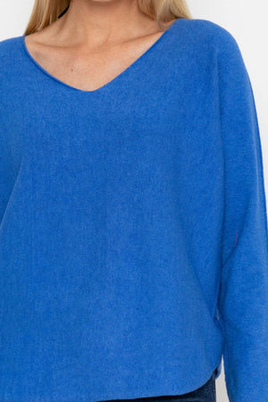 Carraig Donn V-Neck Jumper in Blue