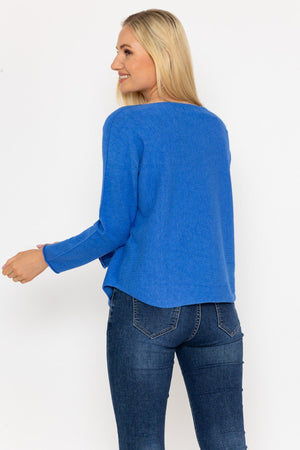 Carraig Donn V-Neck Jumper in Blue