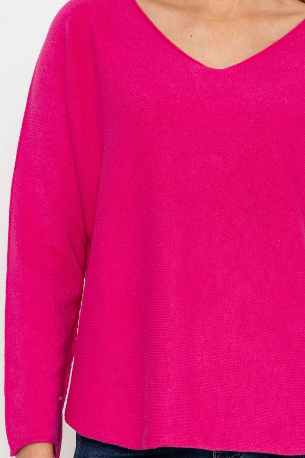 Carraig Donn V-Neck Jumper in Pink