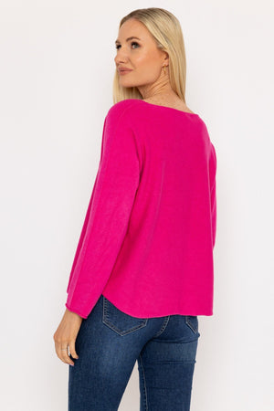 Carraig Donn V-Neck Jumper in Pink