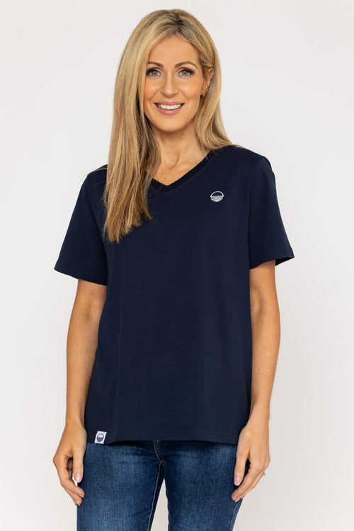 V-Neck T-Shirt in Navy