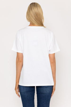 Carraig Donn V-Neck T-Shirt in White