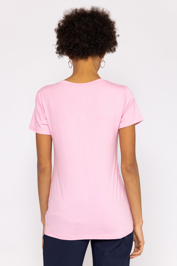 Carraig Donn V Neck Tee in Blush