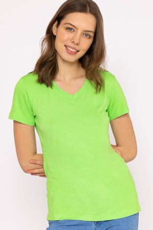 Carraig Donn V Neck Tee in Green