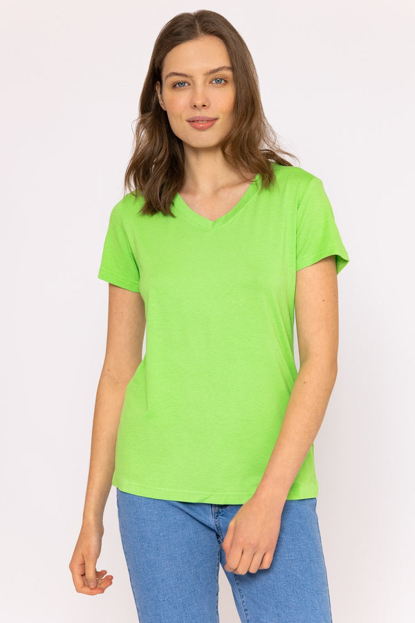 Carraig Donn V Neck Tee in Green