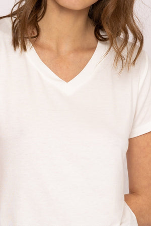 Carraig Donn V Neck Tee in White
