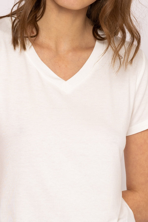 Carraig Donn V Neck Tee in White