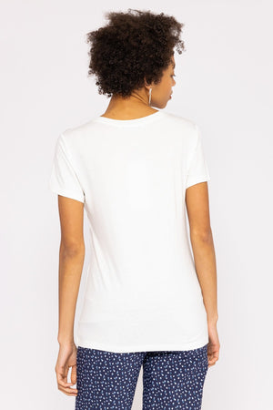 Carraig Donn V Neck Tee in White