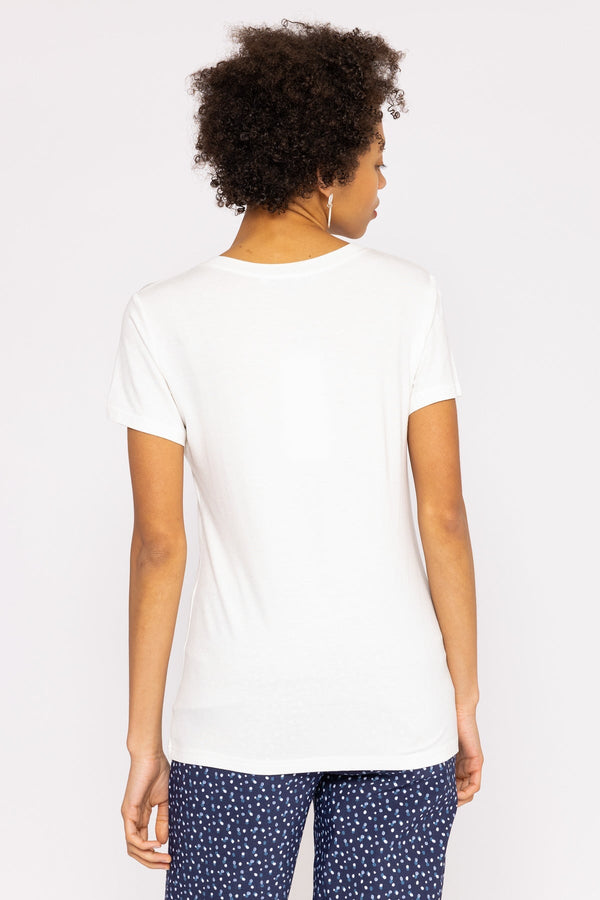 Carraig Donn V Neck Tee in White