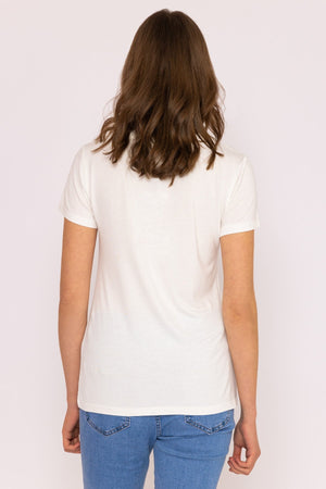 Carraig Donn V Neck Tee in White