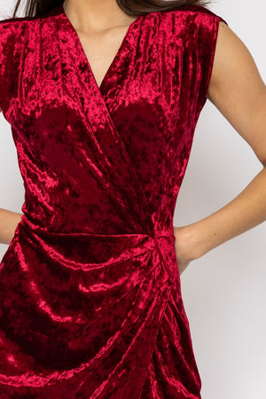Carraig Donn Velour Tammy Dress in Red