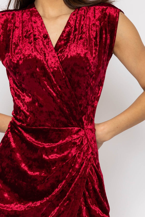 Carraig Donn Velour Tammy Dress in Red