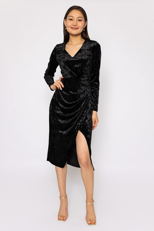Carraig Donn Velour Taylor Dress in Black