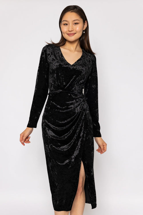 Velour Taylor Dress in Black
