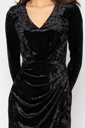 Carraig Donn Velour Taylor Dress in Black