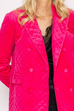 Carraig Donn Velvet Blazer in Fuchsia