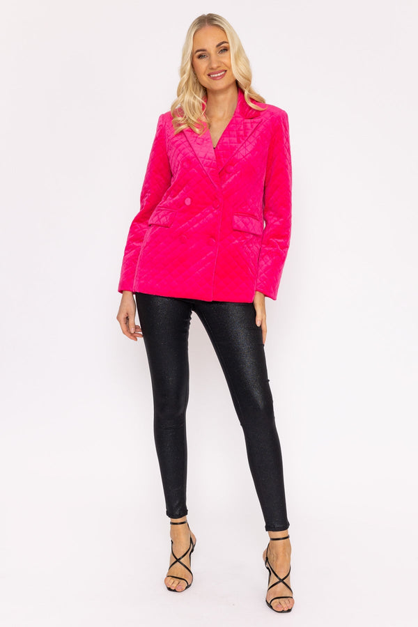 Carraig Donn Velvet Blazer in Fuchsia