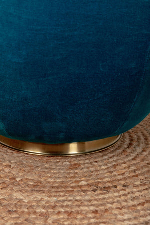Carraig Donn Velvet Floral Embroidered Footstool