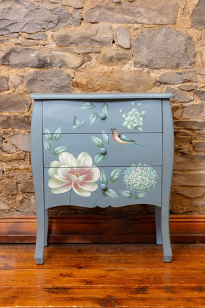 Carraig Donn Vienna Navy Floral 3 Drawer Chest
