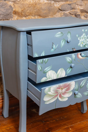 Carraig Donn Vienna Navy Floral 3 Drawer Chest