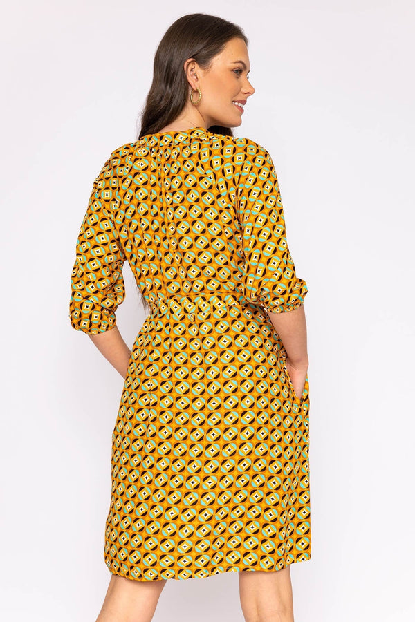 Carraig Donn Viscose Dress in Orange Print