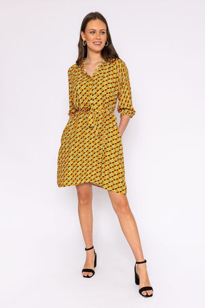 Carraig Donn Viscose Dress in Orange Print