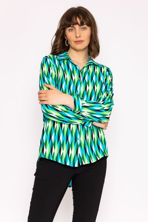Carraig Donn Viscose Shirt in Green Print