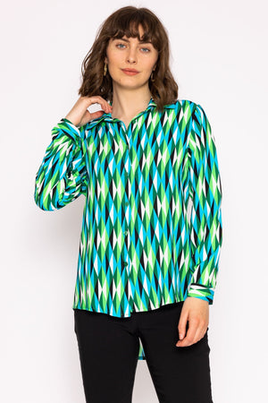 Carraig Donn Viscose Shirt in Green Print