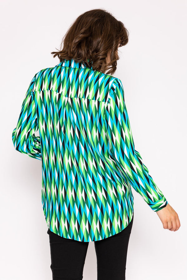 Carraig Donn Viscose Shirt in Green Print