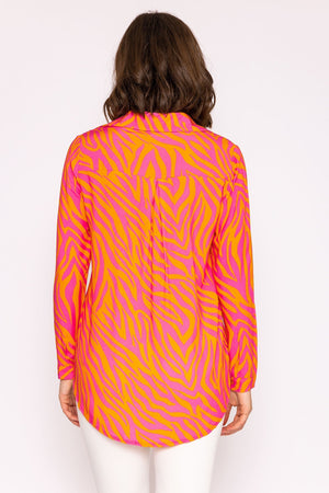 Carraig Donn Viscose Shirt in Orange and Pink