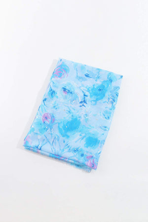 Carraig Donn Watercolour Rose Scarf in Blue