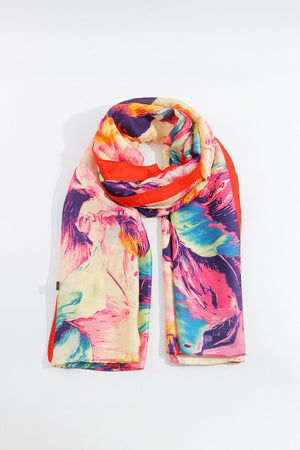 Carraig Donn Watercolour Scarf in Red