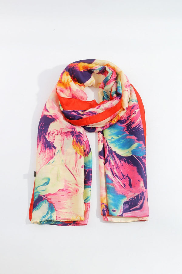 Carraig Donn Watercolour Scarf in Red