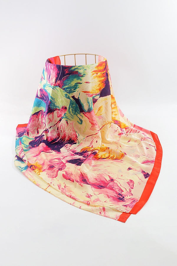 Carraig Donn Watercolour Scarf in Red