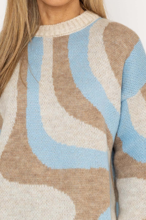 Carraig Donn Wave Knit in Multi Print
