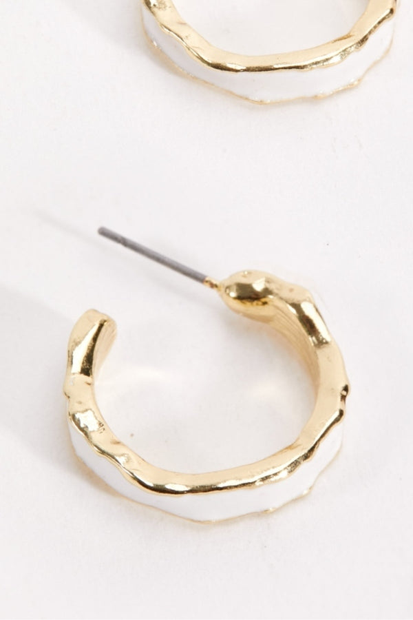 Carraig Donn White and Gold Hoop Earrings