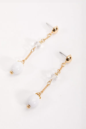Carraig Donn White Beaded Drop Earrings