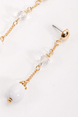 Carraig Donn White Beaded Drop Earrings