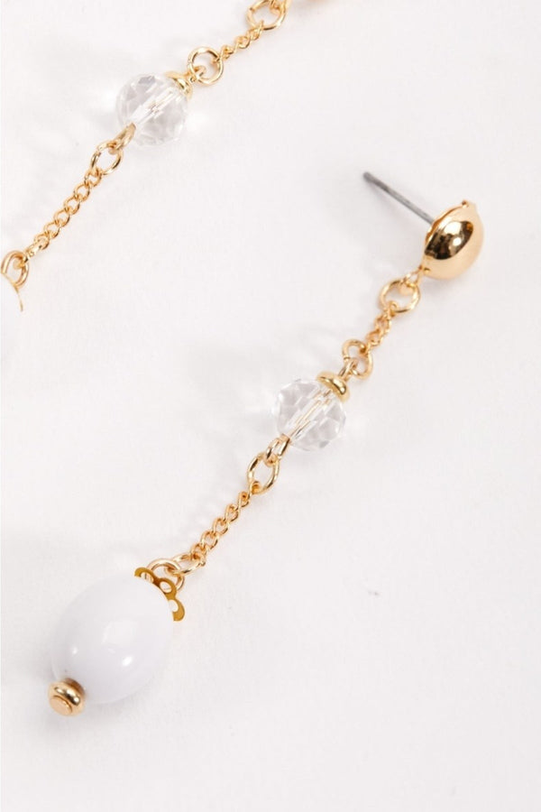 Carraig Donn White Beaded Drop Earrings