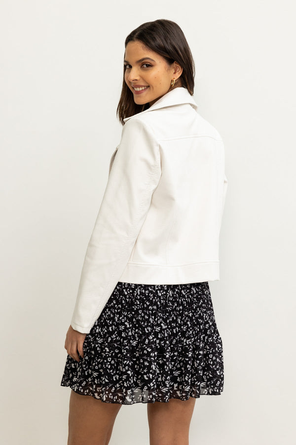 Carraig Donn White Biker Jacket
