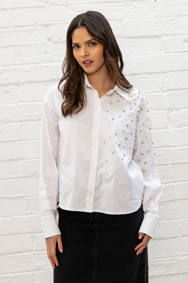 Carraig Donn White Embellished Shirt